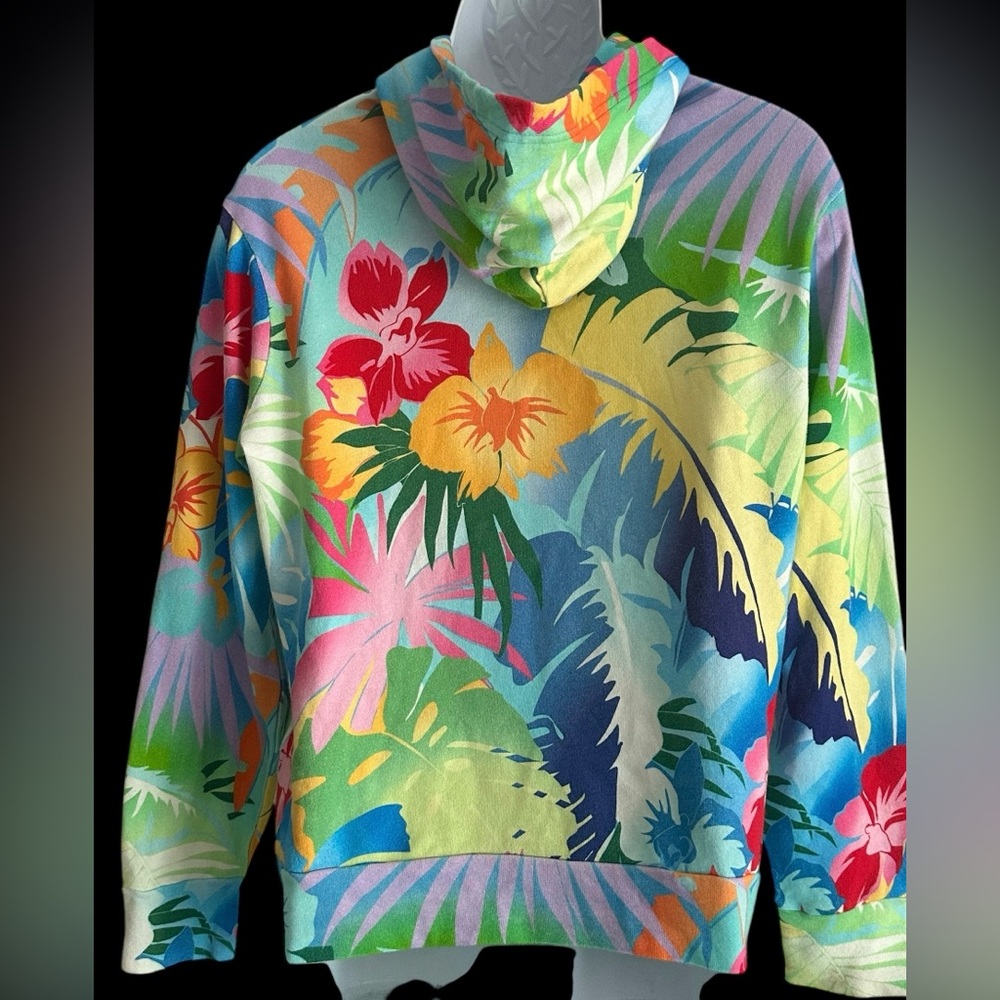 Polo Ralph Lauren Womens Hoodie Pullover Sweatshirt Floral Tropical Sweater M - Picture 4 of 7